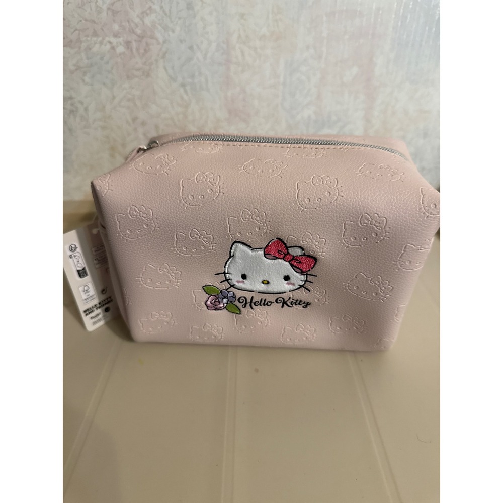Hello Kitty x Primark Pink Embossed Faux Leather Makeup Bag New With Tags
